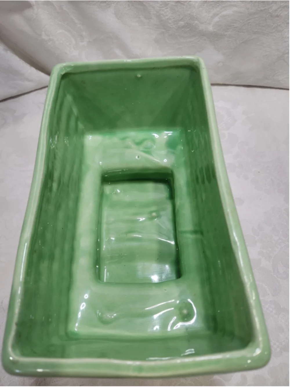 Vintage McCoy Pottery Planter Green Glazed Quilted MCM